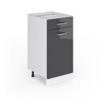 Meuble cuisine r - line, anthracite haute brillance, 40 cm sans plan de travail vicco