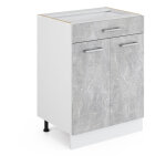 Vicco - meuble cuisine r - line, bton, 60cm avec tiroir, sans pt