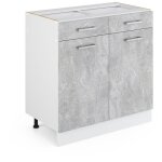 Vicco - meuble cuisine r - line, bton, 80 cm, pt marbre