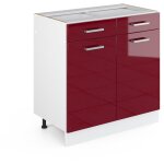 Meuble cuisine r - line, rouge bordeaux haute brillance, 80 cm sans plan de travail vicco Meuble cuisine r - line, rouge bordeaux haute brillance, 80 cm sans plan de travail vicco