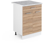 Vicco - meuble cuisine r - line, sonoma, 60cm avec tiroir, pt marbre Vicco - meuble cuisine r - line, sonoma, 60cm avec tiroir, pt marbre