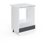 Vicco - meuble pour four r - line, anthracite haute brillance, 60 cm, pt marbre