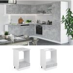Vicco - meuble pour four r - line, bton, 60 cm, pt marbre