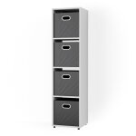 Meuble de rangement cube ludus, blanc, 142. 5 x 36. 2 cm avec 2 bo�tes pliantes vicco