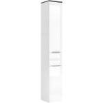 Vicco - meuble de rangement de salle de bain otis, blanc haute brillance, 30 x 190 cm