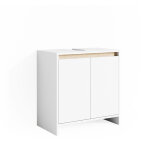 Vicco - meuble sous vasque simple emma, blanc / sonoma, 58 x 60 cm