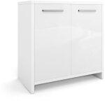 Vicco - meuble sous vasque simple kiko, blanc haute brillance, 58 x 60 cm