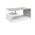 Vicco - table basse guillermo, béton / blanc, 91 x 52, 6 cm Vicco - table basse guillermo, béton / blanc, 91 x 52, 6 cm