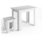 Vicco - table de salle  manger avec chaise roman, blanc, 90 x 60 cm