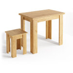 Vicco - table de salle � manger avec chaise roman, sable ch�ne, 90 x 60 cm