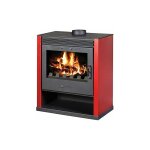 V05 - victoria 05 pole  bois  combustible solide rubin rouge 13 kw design eco rouge