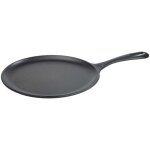 Victoria - 34504 plaque  griller comal en fonte maille induction pour pizza 26cm feu, barbecue noir ...