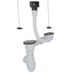 Vidage complet plastique nicoll c5911 pour �viers inox 2 cuves per�age 50mm