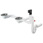 Vidage manuel pour vier 2 bacs granite hansgrohe d17 - 10 inox