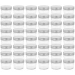 Vidaxl - 48 pcs pots à confiture avec couvercles argentés verre 110 ml Vidaxl - 48 pcs pots à confiture avec couvercles argentés verre 110 ml
