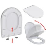 Vidaxl ? abattant wc carr� � fermeture douce ? design � d�gagement rapide ? polypropyl�ne durable ? compatible ...