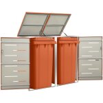 Vidaxl - abri pour deux poubelles 138x77, 5x115, 5 cm inox