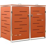 Vidaxl - abri pour deux poubelles 138x77, 5x115, 5 cm inox