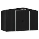 Vidaxl ? abri de jardin m�tal anthracite 257x205x178 cm ? acier galvanis� r�sistant � la corrosion ? ...