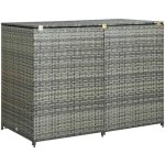 Vidaxl - abri de poubelle double r�sine tress�e anthracite 148x77x111cm