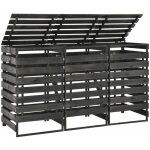 Abri de poubelle triple 210x75x121 cm bois de pin massif peint Abri de poubelle triple 210x75x121 cm bois de pin massif peint