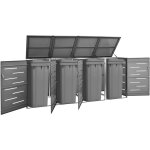 Vidaxl - abri pour quatre poubelles 276, 5x77, 5x112, 5 cm inox