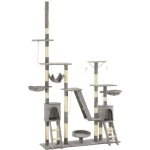 Arbre � chat avec griffoirs en sisal 230 - 250 cm gris vidaxl