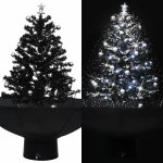 Vidaxl - arbre de no�l neigeux avec base de parapluie noir 75 cm pvc
