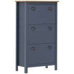 Vidaxl - armoire � chaussures hill gris 72x35x124 cm bois de pin solide