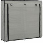 Armoire � chaussures avec housse gris 115x28x110 cm tissu