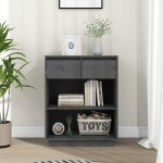 Armoire console gris 60x34x75 cm bois de pin solide Armoire console gris 60x34x75 cm bois de pin solide