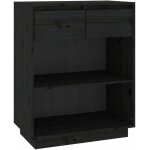 Armoire console noir 60x34x75 cm bois de pin solide vidaxl