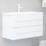 Vidaxl armoire d'vier avec lavabo intgr blanc agglomr
