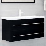 Vidaxl ? armoire d'�vier avec lavabo int�gr� c�ramique blanc ? dimensions 100x38, 5x48 cm ? agglom�r� ...