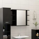 Vidaxl - armoire à miroir de salle de bain noir bois d'ingénierie Vidaxl - armoire à miroir de salle de bain noir bois d'ingénierie