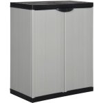 Armoire de rangement de jardin 1 �tag�re gris / noir 68x40x85 cm vidaxl