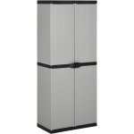 Armoire de rangement de jardin 3 tagres gris / noir 68x40x168cm vidaxl
