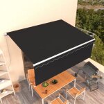 Vidaxl - auvent manuel r�tractable avec store 4x3 m anthracite