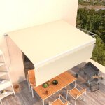 Vidaxl - auvent manuel rtractable avec store 4x3 m crme