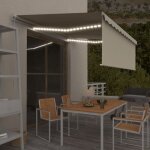 Vidaxl - auvent manuel rtractable avec store et led 4x3 m crme