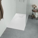 Vidaxl ? receveur de douche � poser smc blanc 100 x 70 cm ? surface antid�rapante ? seuil bas ? r�sistant ...