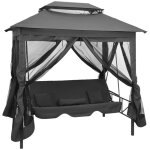 Balancelle convertible à auvent anthracite 220x160x240 cm acier vidaxl Balancelle convertible à auvent anthracite 220x160x240 cm acier vidaxl