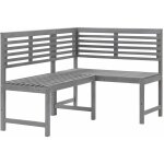 Vidaxl - banc d'angle de jardin gris 140 cm bois solide d'acacia