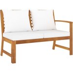 Vidaxl - banc de jardin 114, 5 cm avec coussin cr�me bois solide d'acacia