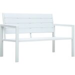 Vidaxl - banc de jardin 120 cm pehd blanc aspect de bois