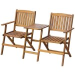 Vidaxl - banc de jardin pliant et table  th 140cm bois d'acacia solide