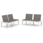 Bancs de salon de jardin avec coussins lot de 2 plastique blanc vidaxl