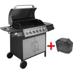 Vidaxl - barbecue � gaz 6 + 1 zone de cuisson noir et argent�