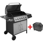 Vidaxl - barbecue � gaz 6 + 1 zone de cuisson noir et argent�