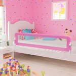 Vidaxl - barri�re de s�curit� de lit d'enfant rose 180x42 cm polyester